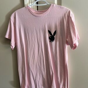 PLAYBOY Pink Tee with Gray Logo
